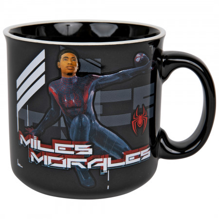 Spider-Man Miles Morales Holding Mask 20 Ounce Camper Mug